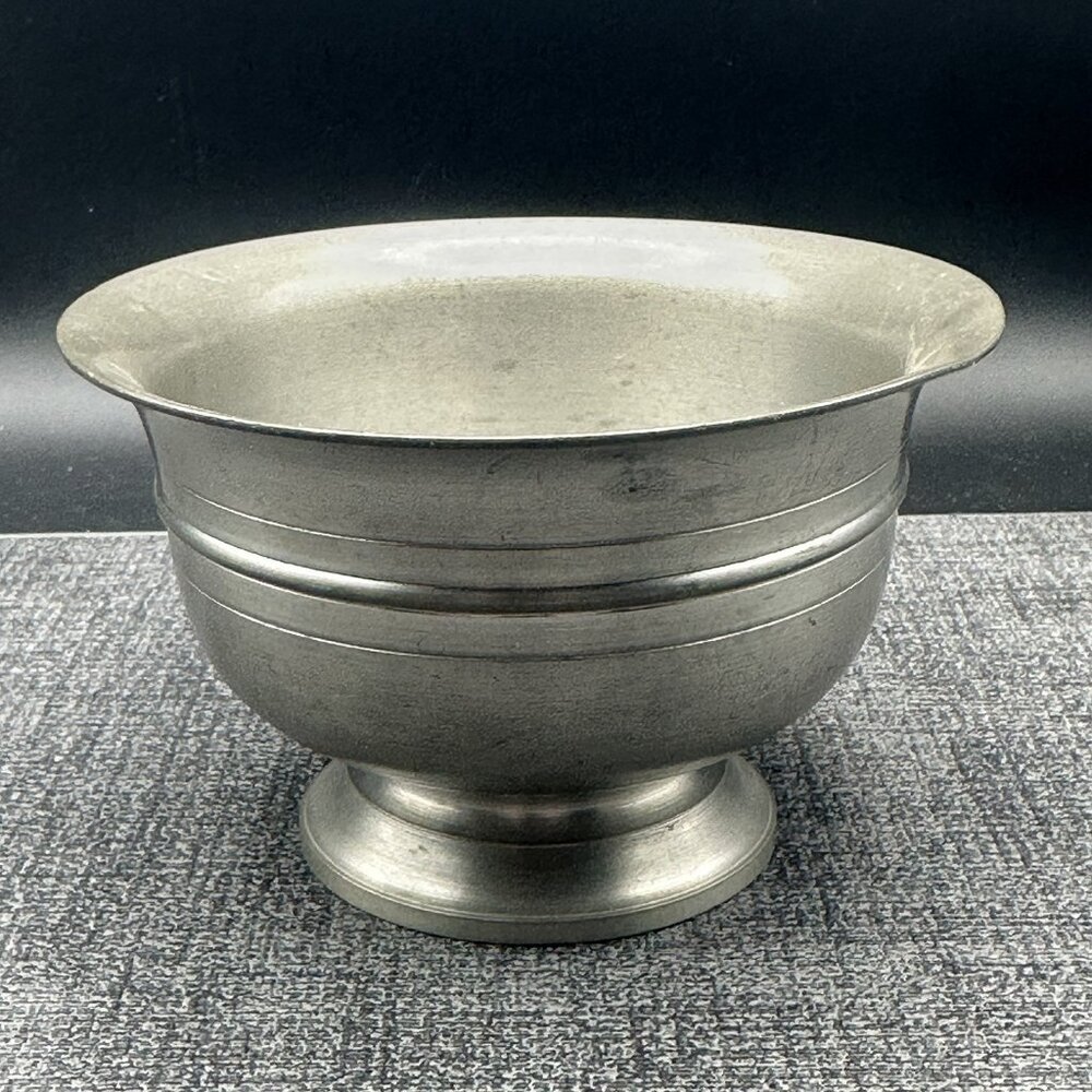 Crown & Rose Cast Pewter Sugar Bowl Made In England Marked 3" Vintage 1960s